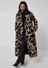 Urban Bliss Brown Longline Leopard Formal Coat - 12 Image 2