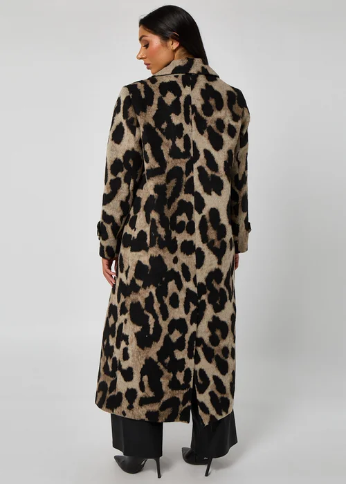 Urban Bliss Brown Longline Leopard Formal Coat - 12 Image 4