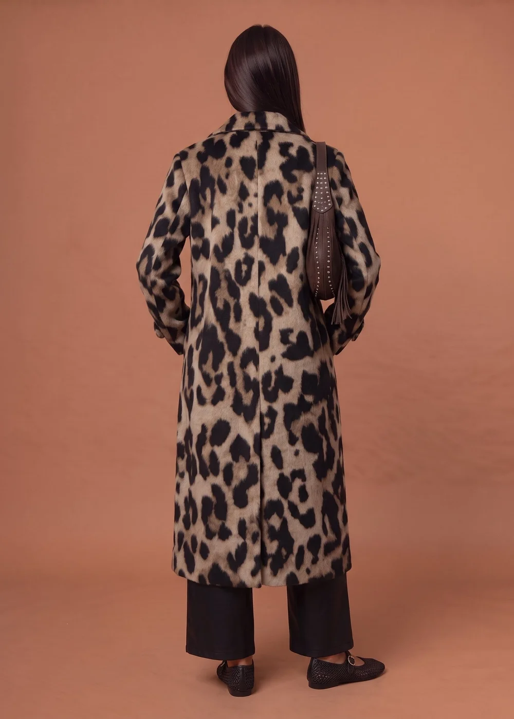 Urban Bliss Brown Longline Leopard Formal Coat - 16 Image 2