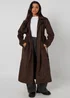 Urban Bliss Chocolate Suede Trench Coat - 10 Image 1