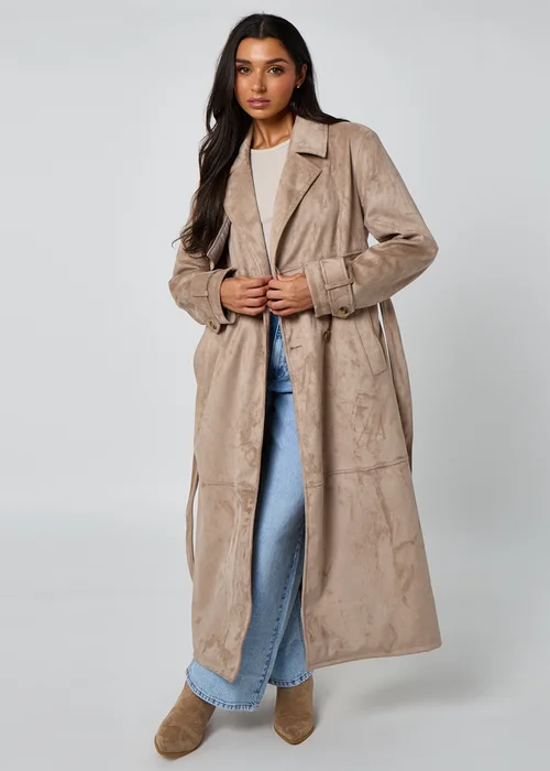 Urban Bliss Stone Suede Trench Coat - 12 Image 1