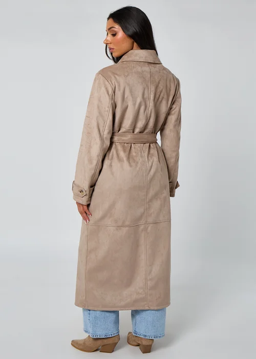 Urban Bliss Stone Suede Trench Coat - 12 Image 4