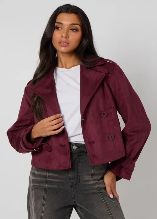 Urban Bliss Plum Cropped Suede Trench - 12 Image 2