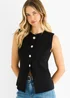 Gini London Black Button Front Compact Knit Waistcoat - S/M Image 3
