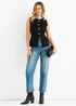 Gini London Black Button Front Compact Knit Waistcoat - S/M Image 1