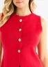 Gini London Cherry Red Button Front Compact Knit Waistcoat - L/XL Image 3
