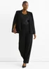 Gini London Black Contrast Animal Lining Tailoring Cape Blazer - 14 Image 4