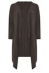 Yours Curve Brown Ribbed Midaxi Waterfall Cardigan - Size 30-32 Clothing Image 5