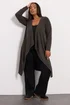 Yours Curve Brown Ribbed Midaxi Waterfall Cardigan - Size 30-32 Clothing Image 2