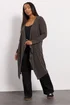 Yours Curve Brown Ribbed Midaxi Waterfall Cardigan - Size 30-32 Clothing Image 1