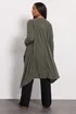 Yours Curve Khaki Green Ribbed Midaxi Waterfall Cardigan - Size 20 Clothing Image 3