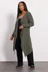 Yours Curve Khaki Green Ribbed Midaxi Waterfall Cardigan - Size 20 Clothing Image 2