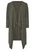 Yours Curve Khaki Green Ribbed Midaxi Waterfall Cardigan - Size 20 Clothing Image 5