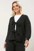 Yours Black Bow Tie Front Cardigan - Size 26-28 Image 1