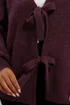 Yours Wine Red Bow Tie Front Cardigan - Size 26-28 Clothing Image 4
