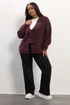 Yours Wine Red Bow Tie Front Cardigan - Size 26-28 Clothing Image 2