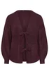 Yours Wine Red Bow Tie Front Cardigan - Size 26-28 Clothing Image 5