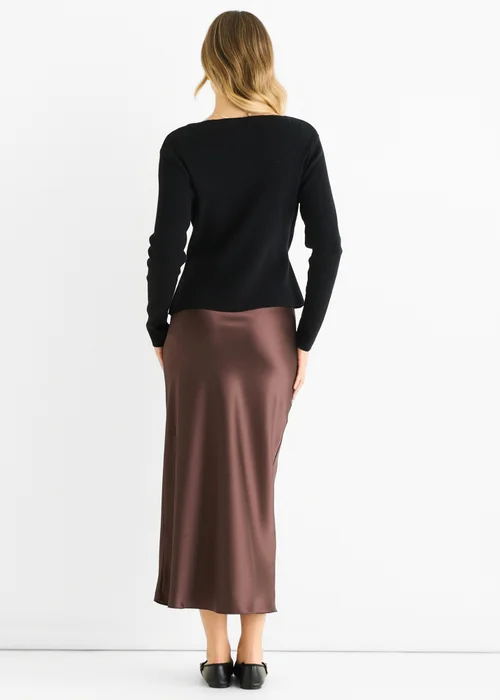 Gini London Black Button Wrap Compact Knit Cardigan - L/XL Image 2