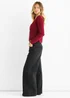 Gini London Burgundy Button Wrap Compact Knit Cardigan - L/XL Image 4