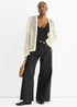 Gini London Cream Open Knit Edge to Edge Cardigan - L/XL Image 1