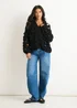 Gini London Black Hollow Chunky Knit Cardigan - S/M Image 1