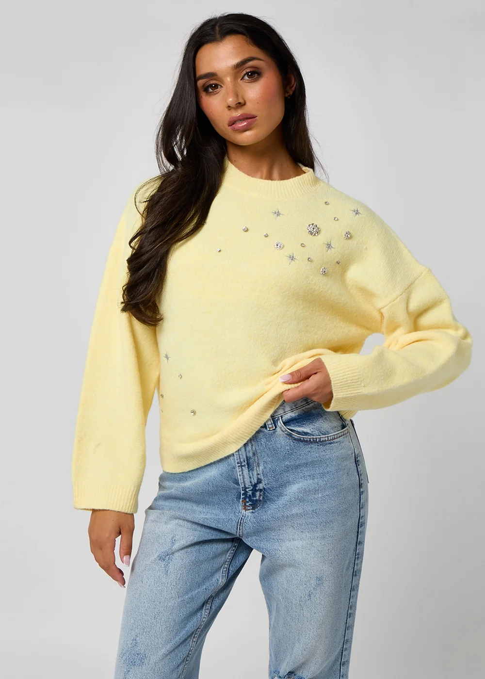 Urban Bliss Embellished Embroidery Jumper - Large Image 2