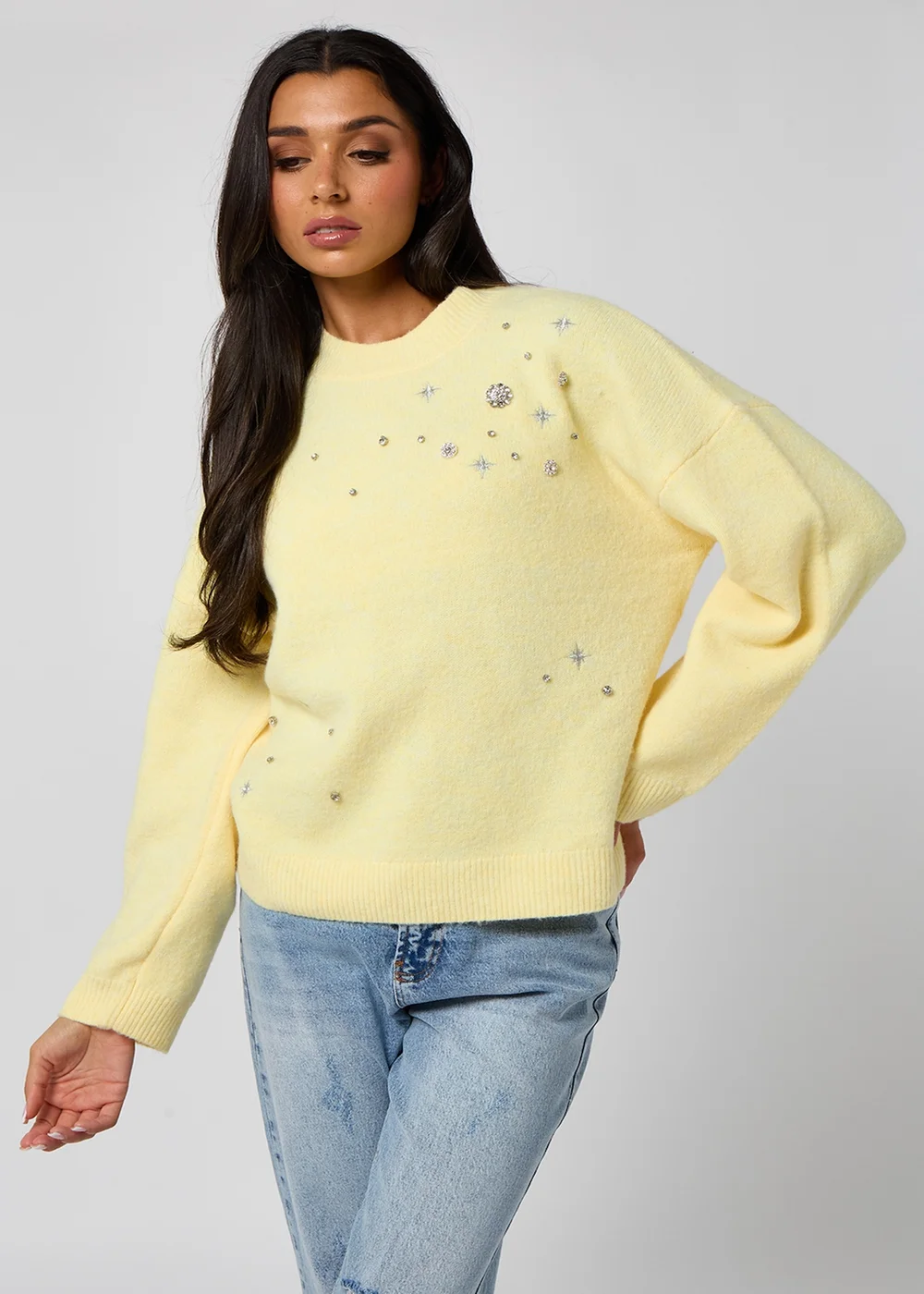 Urban Bliss Embellished Embroidery Jumper - Large Image 1