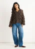 Gini London Chocolate Hollow Chunky Knit Cardigan - S/M Image 1