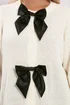 Yours Ivory White Satin Bow Front Cardigan - Size 18-20 Image 4