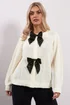 Yours Ivory White Satin Bow Front Cardigan - Size 18-20 Image 1