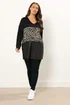 Yours Curve Black Faux Leather Leopard Block Jumper - Size 22-24 Image 2