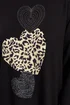 Yours Black Animal Print Heart Soft Touch Jumper - Size 22-24 Image 4