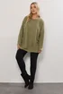 Yours Khaki Green Soft Touch Jumper - Size 22-24 Image 2