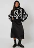 Urban Bliss Black Abstract Slogan Jumper - Large Image 3