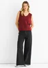 Gini London Red Sequin Sparkle V Neck Vest Knit Jumper - S/M Image 1