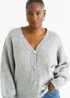 Gini London Grey Spot Print Button Cardigan Look Jumper - S/M Image 3