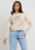 Urban Bliss Cream Floral Sequin Placement Jumper - Size 16 Clothing Image 2