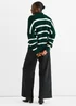 Gini London Green Chunky Knit High Neck Jumper - S/M Image 2