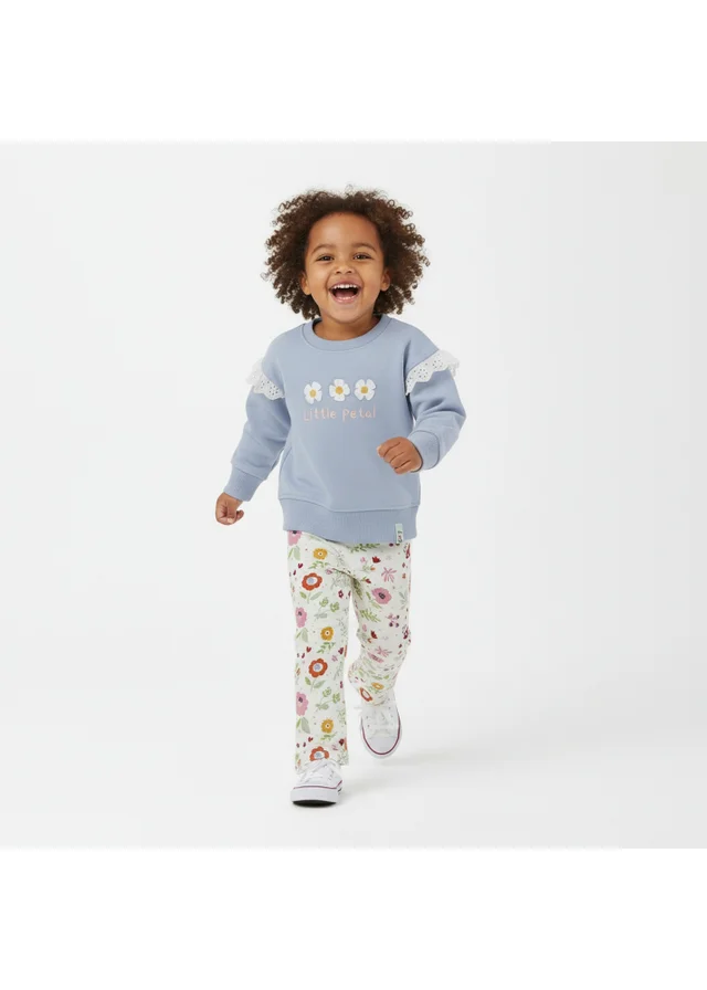 Lilly & Sid Multi Little Petal Sweat & Legging Set (0-24 Months)