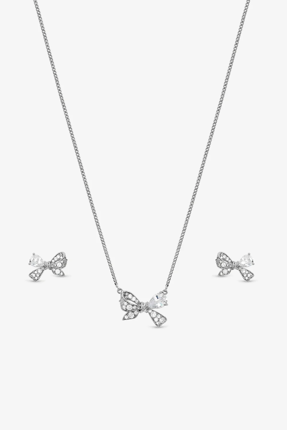 Jon Richard Rhodium Plated Bow Box Set Gift Box - One Size Image 2