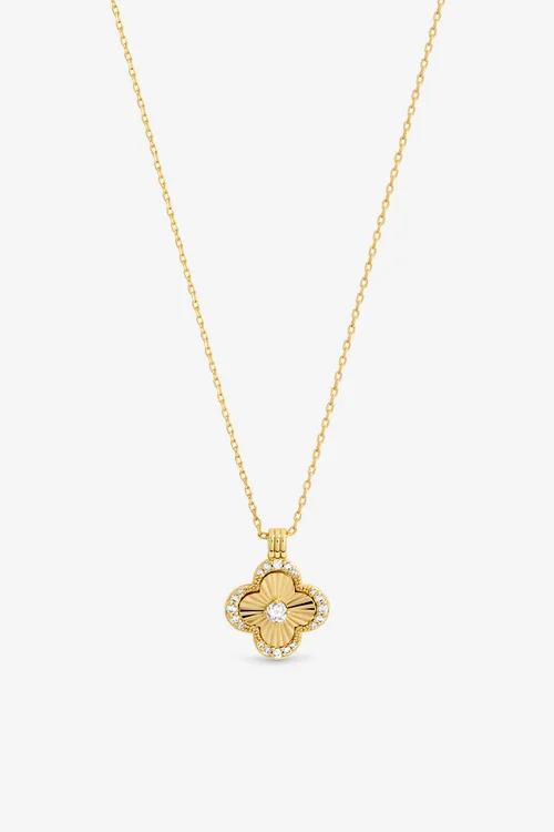 Jon Richard 18K Gold Plated Clover Pendant Gift Box - One Size Image 2