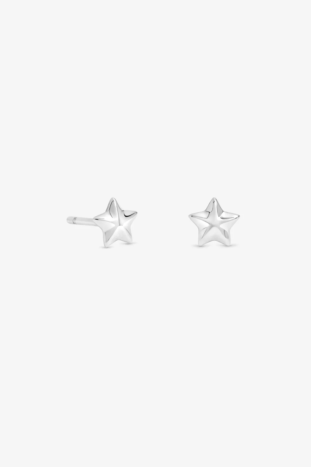 Simply Silver Sterling Silver 925 Mini Polished Star Stud Earrings - One Size Image 1