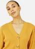 Yumi Mustard Knitted Stitch Detail Cardigan - Large Image 2