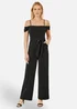 Yumi Black Sparkle Stretch Bardot Jumpsuit - 12 Image 1