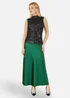 Yumi Green Satin Midi Skirt - Size 16 Clothing Image 1