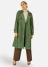 Yumi Green Faux Suede Trench Coat - 8 Image 1