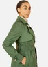 Yumi Green Faux Suede Trench Coat - 8 Image 3