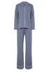 Long Tall Sally Light Blue Piped Jersey Pyjama Set - Size 22-24 Image 5