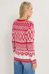 Long Tall Sally Red & White Fairisle Jumper - Size 18-20 Image 3