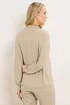 Long Tall Sally Beige Brown Waffle Quarter Zip Lounge Top - Size 22-24 Image 3